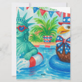 Pool Party 4th of July Bingo  game card Feestdagenkaart (Achterkant)