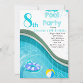 Pool Party 8e anniversaire Invitations (Devant)