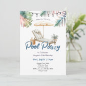 Pool Party Adult Birthday Invitation (Debout devant)