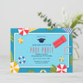 Pool Party Afstuderen Kaart (Staand voorkant)