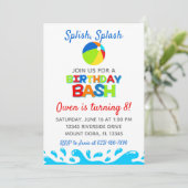 Pool Party Anniversaire Bash Invitation (Debout devant)