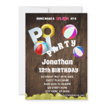 Pool Party Anniversaire de fête Invitation