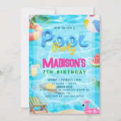 Pool Party Anniversaire de fête Invitation (Devant)