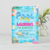 Pool Party Anniversaire de fête Invitation (Debout devant)