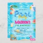 Pool Party Anniversaire de fête Invitation (Devant / Derrière)