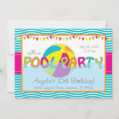 Pool Party Anniversaire Invitation fille (Devant)