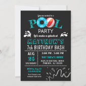 Pool Party Anniversaire Invitation Splash Party (Devant)