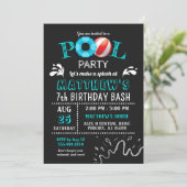 Pool Party Anniversaire Invitation Splash Party (Debout devant)