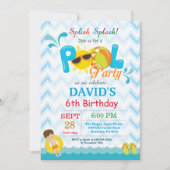 Pool Party Anniversaire Invitation Splish Splash B (Devant)