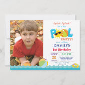 Pool Party Anniversaire Invitation Splish Splash B (Devant)
