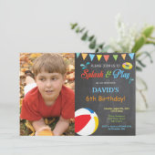 Pool Party Anniversaire Invitation Splish Splash B (Debout devant)