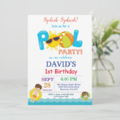 Pool Party Anniversaire Invitation Splish Splash B (Debout devant)