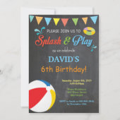 Pool Party Anniversaire Invitation Splish Splash B (Devant)