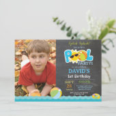 Pool Party Anniversaire Invitation Splish Splash B (Debout devant)