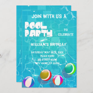 Pool Party any Age Birthday Invitation Kaart