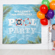 Pool Party Backdrop Tapestry - Kinder party decor