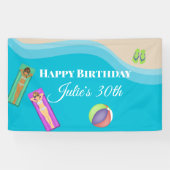 Pool Party Banner voor 30e Verjaardag (Horizontaal)
