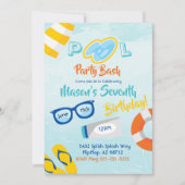 Pool Party Bash Birthday Invitation Kaart (Voorkant)