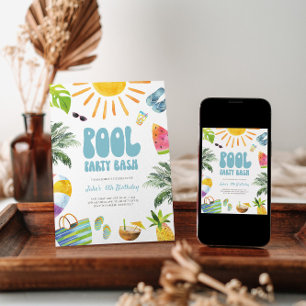 Pool Party Bash Invitation d'anniversaire