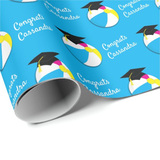 Pool Party Beach Ball Graduparty Cadeaupapier (Rol Hoek)