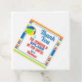 Pool Party Beach Ball Splash Bedankjes Labels (In situ)