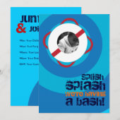 Pool Party & Beach Invitation Kaart (Voorkant / Achterkant)
