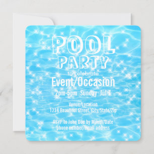 Pool Party Beach Party Summer Party trendy modern Kaart