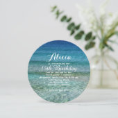 Pool Party Beach Party Water Round Invitation (Debout devant)