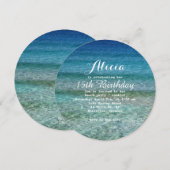 Pool Party Beach Party Water Round Invitation (Devant / Derrière)