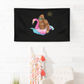 Pool Party Bigfoot Flamingo Sasquatch Pink Float Spandoek (Insitu)