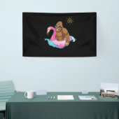 Pool Party Bigfoot Flamingo Sasquatch Pink Float Spandoek (Beurs)
