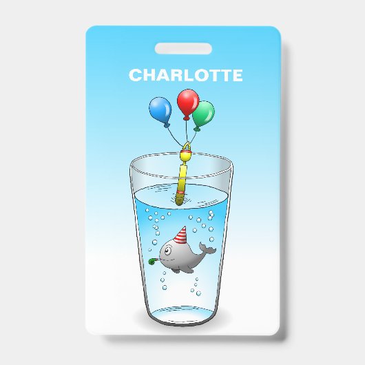 Pool Party Birthday Badge (Front)