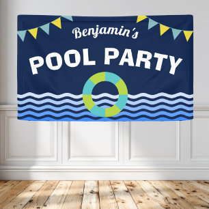 Pool Party Birthday Banner