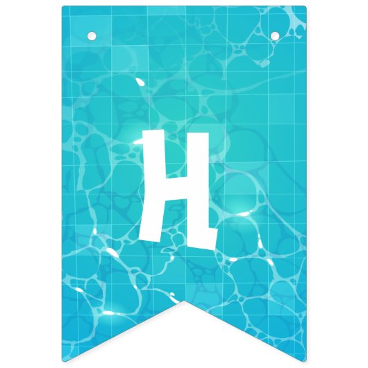 Pool Party Birthday Bunting Banner (Tweede vlag)