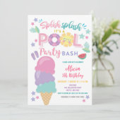 Pool Party Birthday Invitation (Debout devant)