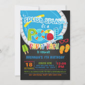 Pool Party Birthday Invitation - Boy BL Kaart (Voorkant)