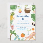 Pool Party Birthday Invitation - Summer Theme Kaart (Voorkant)