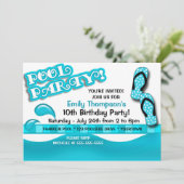 Pool Party Birthday Kaart (Staand voorkant)