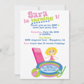 Pool Party Birthday Kaart (Voorkant)