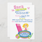 Pool Party Birthday Kaart (Voorkant / Achterkant)