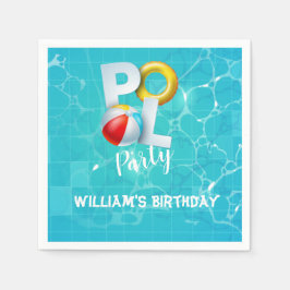 Pool Party Birthday Napkins Servet