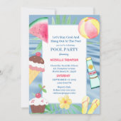 Pool Party Birthday Party Kaart (Voorkant)