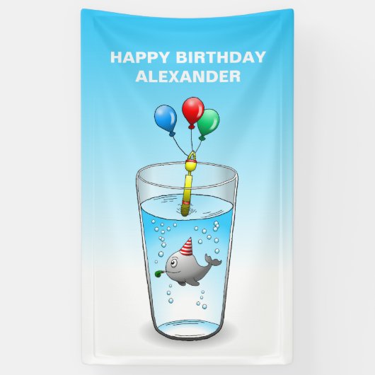 Pool Party Birthday Spandoek (Verticaal)