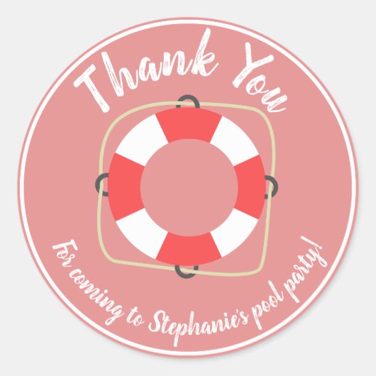 Pool Party Birthday Stickers (Voorkant)