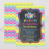 Pool Party Birthday-uitnodigingen Kaart (Voorkant / Achterkant)