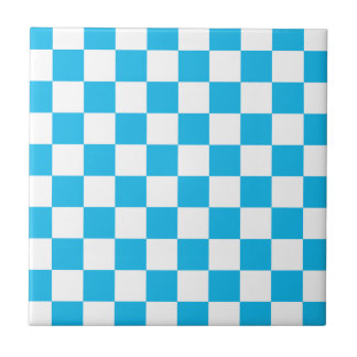 Pool Party Blue Checkerboard Tegeltje