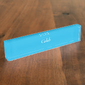 Pool Party Blue Personalized Name Bord Naambordje (Zijkant)