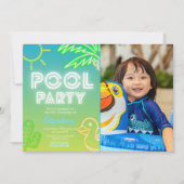 Pool Party Boy Anniversaire avec invitation photo (Devant)