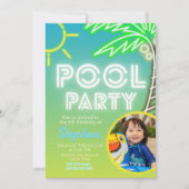 Pool Party Boy Anniversaire avec invitation photo (Devant)