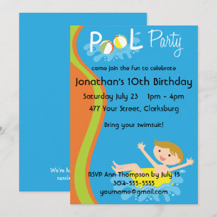 Pool Party Boy Redhead Kaart